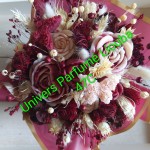 Bouquet de Cire Bordeaux & Blanc