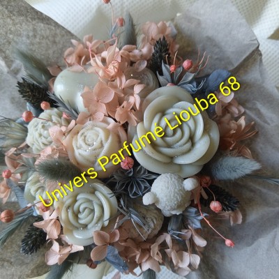 Bouquet de Cire Gris & Champagne