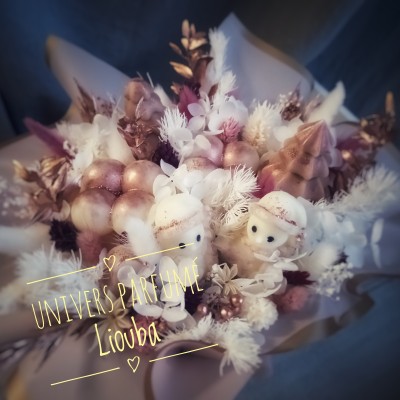 Bouquet de Fleurs de Cire Noël Bronze