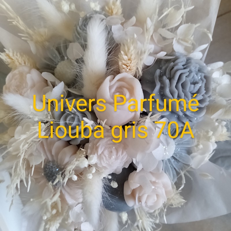 Bouquet de Fleurs de Cire Gris & Blanc