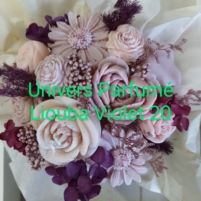 Bouquet de Fleurs de Cire Violet & Mauve