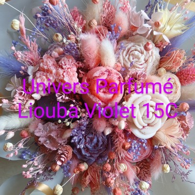 Bouquet de Fleurs de Cire Violet & Rose