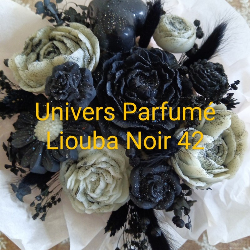 Bouquet de Fleurs de Cire Noir & Gris