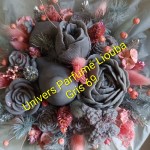 Bouquet de Fleurs de Cire Gris & Rose