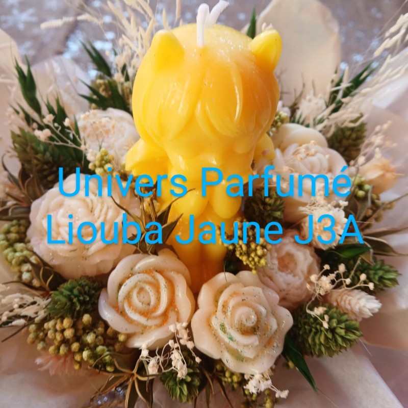Bouquet de Fleurs de Cire JAUNE
