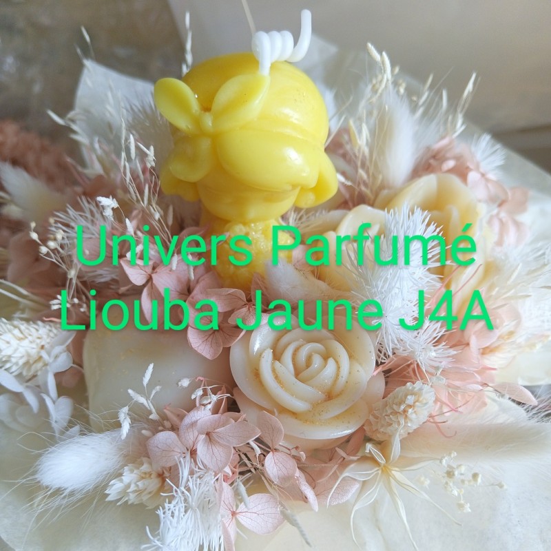 Bouquet de Fleurs de Cire JAUNE