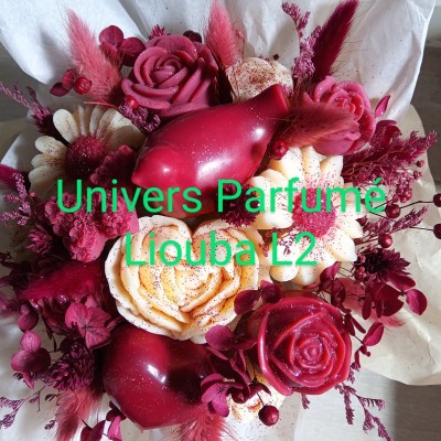 Bouquet de Fleurs de Cire POURPRE