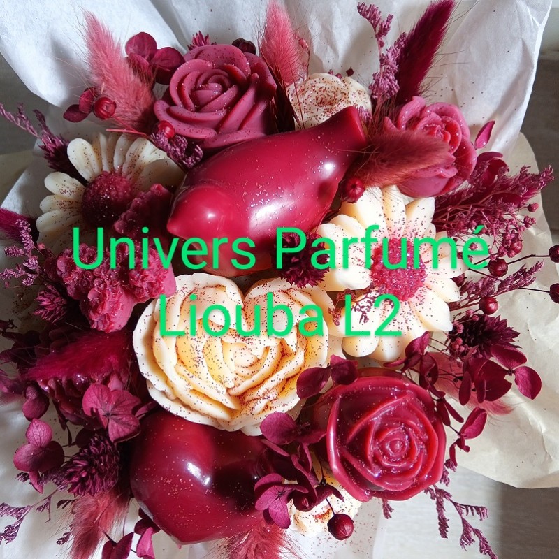 Bouquet de Fleurs de Cire POURPRE