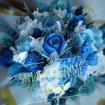 Bouquet de Fleurs de Cire BLEU