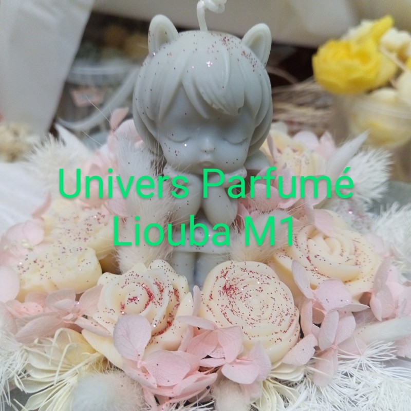 Bouquet de Fleurs de Cire GRIS