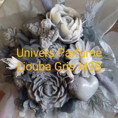 Bouquet de Fleurs de Cire GRIS